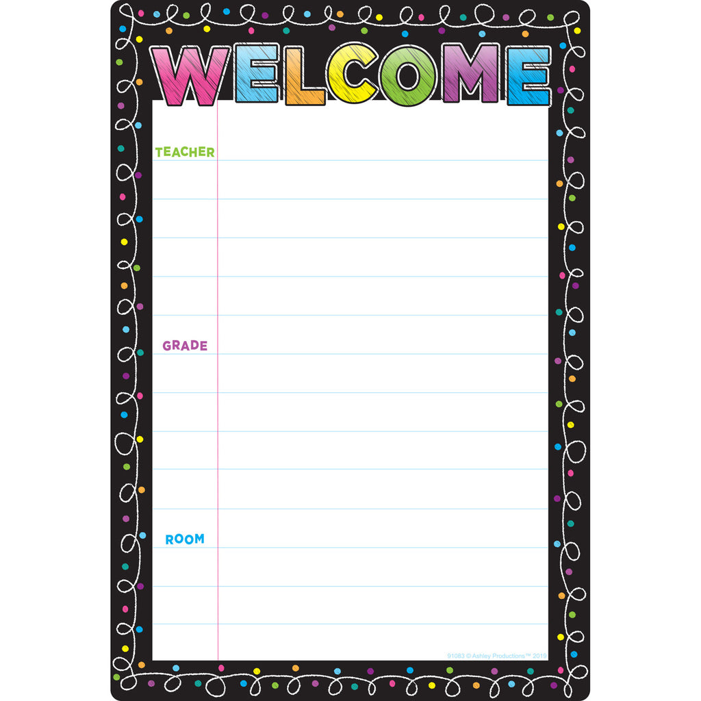 Chalk Dots Welcome 13 X 19 Chart Smart Poly