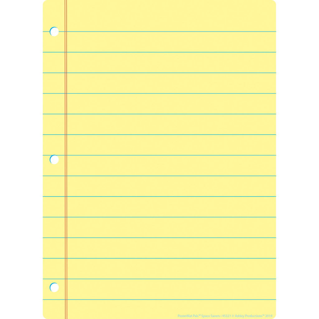 Yellow Notebook Paper Postermat Pals Smart Poly Single Sided