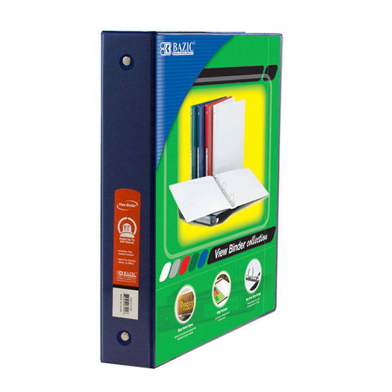3ring Binder W- 2 Pockets 1.5in Blu