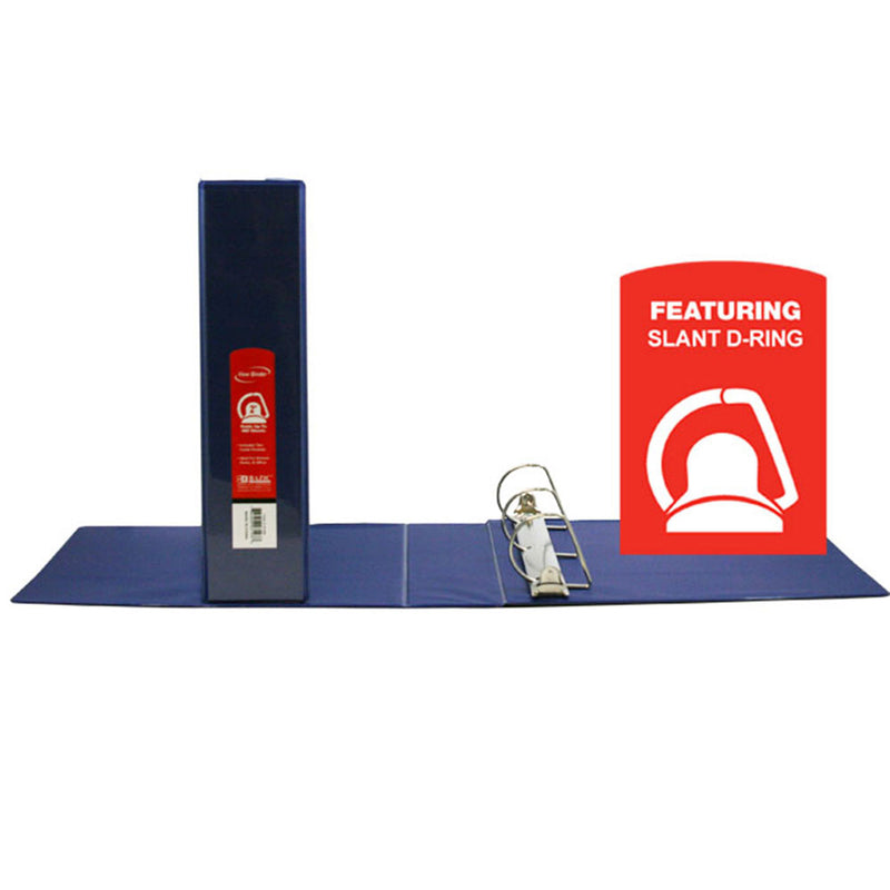 D Ring Binder W- Pockts 2in Blu