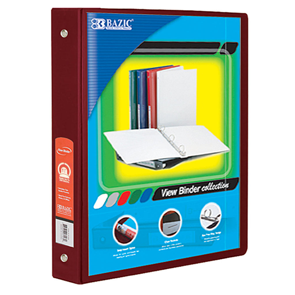 3ring Binder W- Pockts 1.5in Brgndy