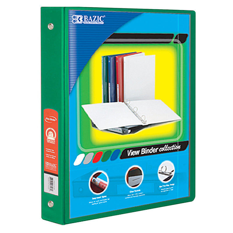 3ring Binder W- 2 Pockets 1.5in Grn