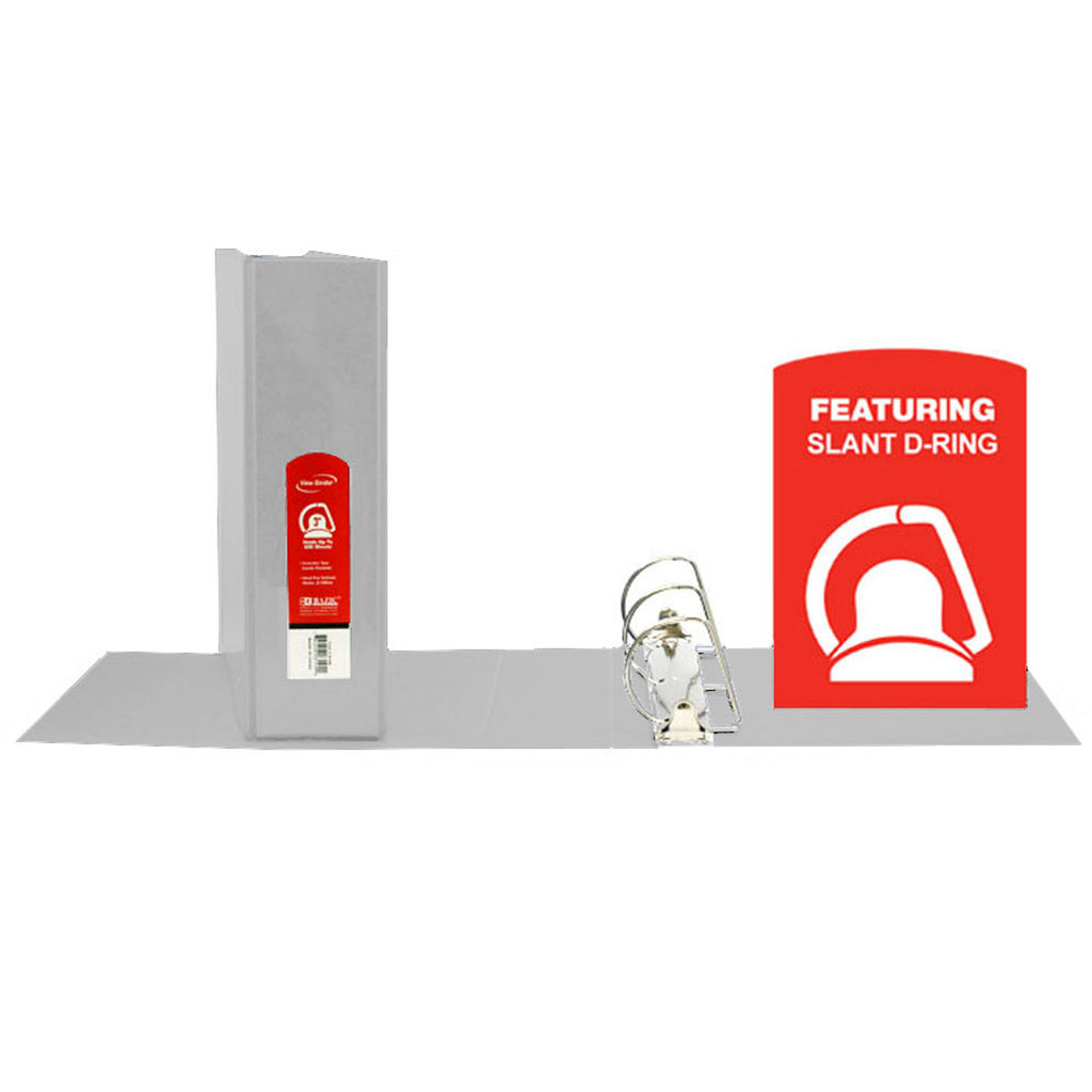 D Ring Binder W- Pockts 3in Gry