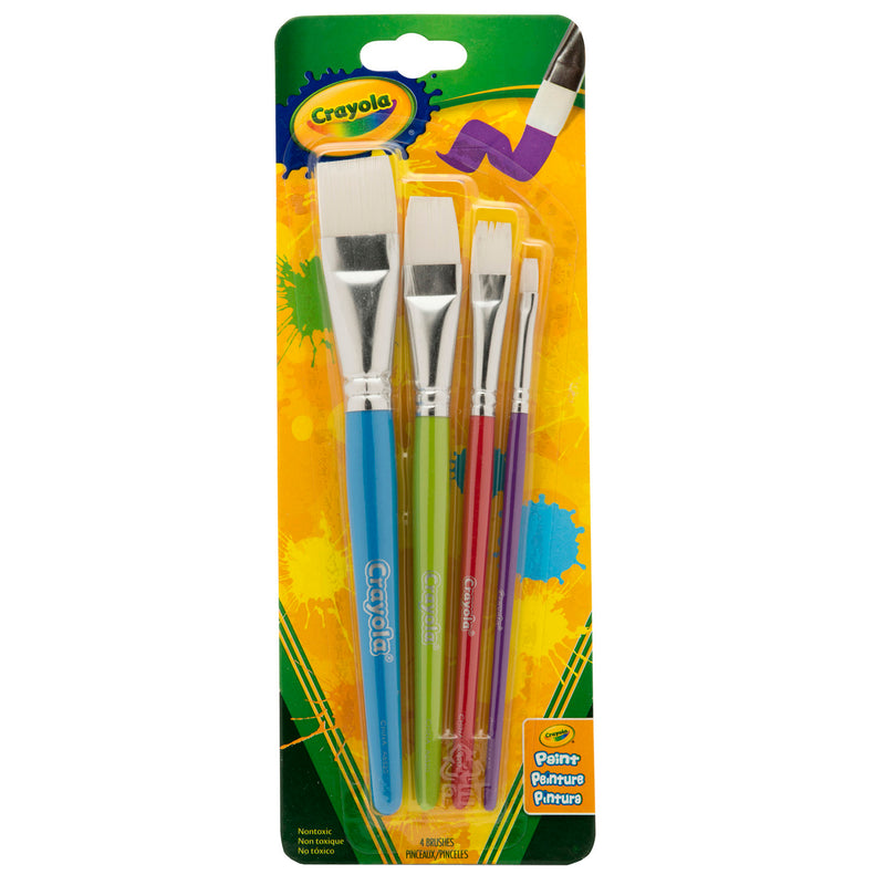 (4 Ea) Crayola Big Paintbrush Set Flat 4pk