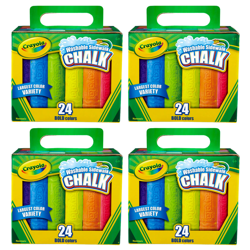 (4 Bx) Crayola Washable Sidewalk Chalk 24ct Per Bx