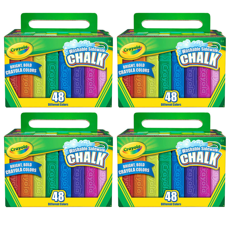 (4 Bx) Crayola Washable Sidewalk Chalk 48ct Bx