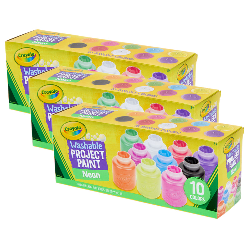 (3 St) 10 Ct 2oz Neon Paint Set