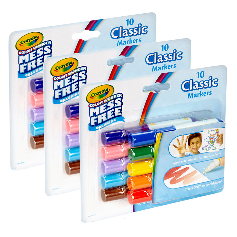 (3 Pk) 10ct Color Wonder Mini Markers Classic Colors Washable