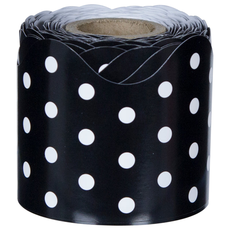 Black & White Dots Scalloped Border