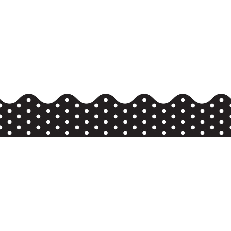 Black & White Dots Scalloped Border