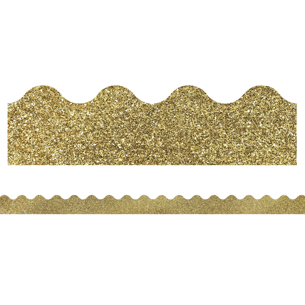 Gold Glitter Scalloped Borders Sparkle And Shine