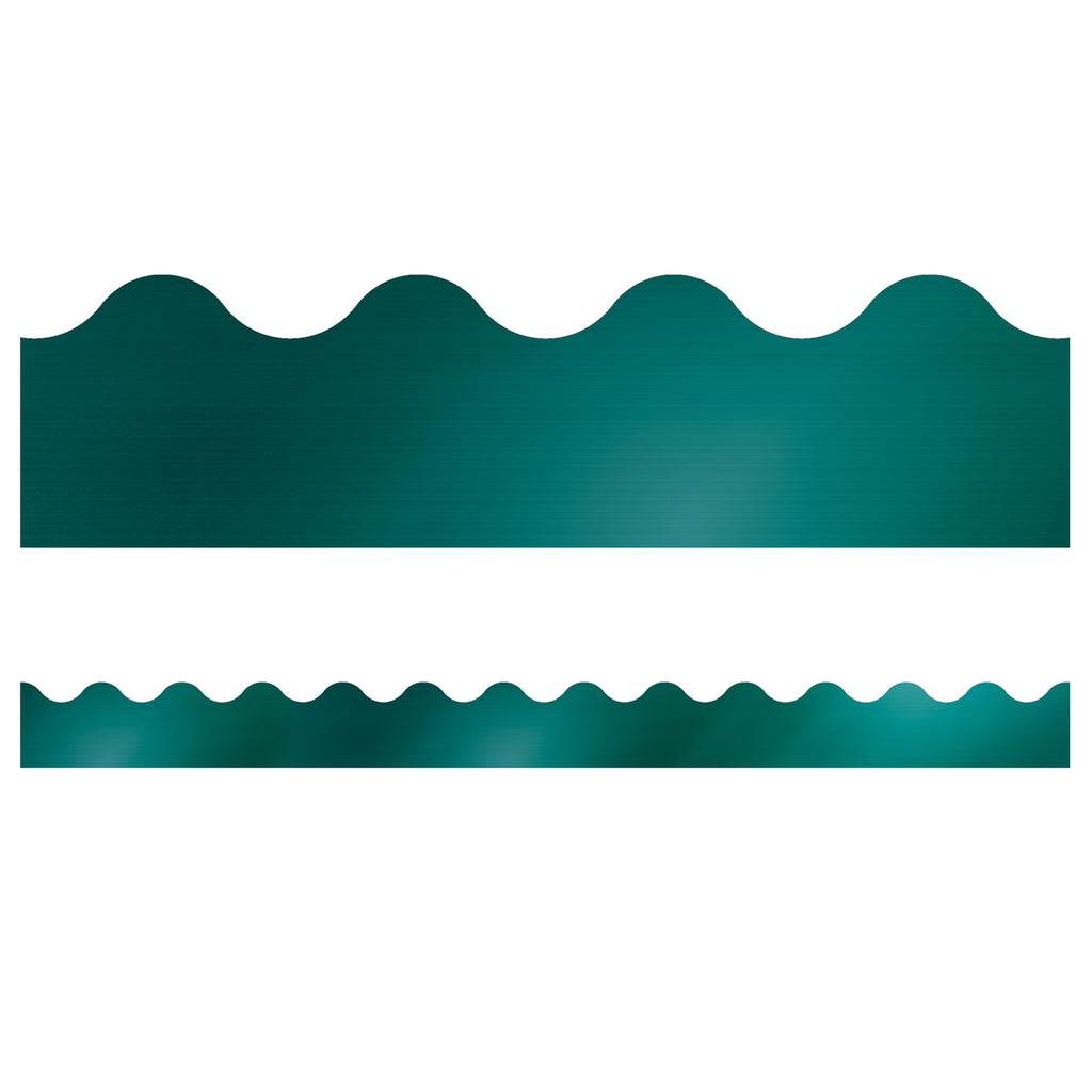 Teal Foil Scalloped Borders Sparkle And Shine
