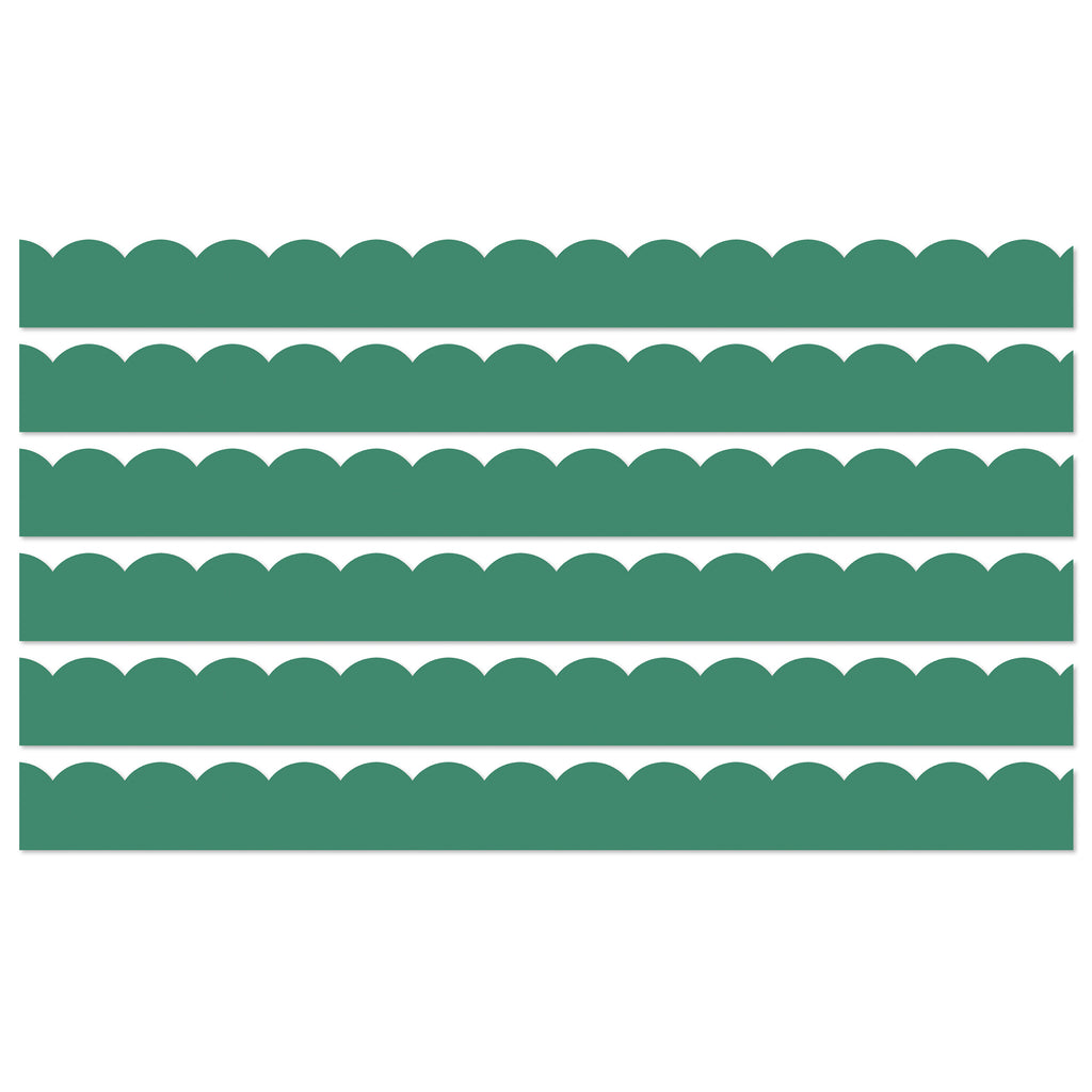 (6 Pk) Jade Green Scalloped Borders