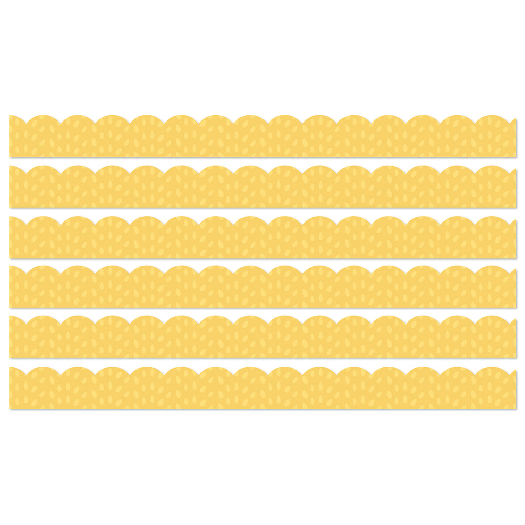 (6 Pk) Ylw W/painted Dots Scallop Border