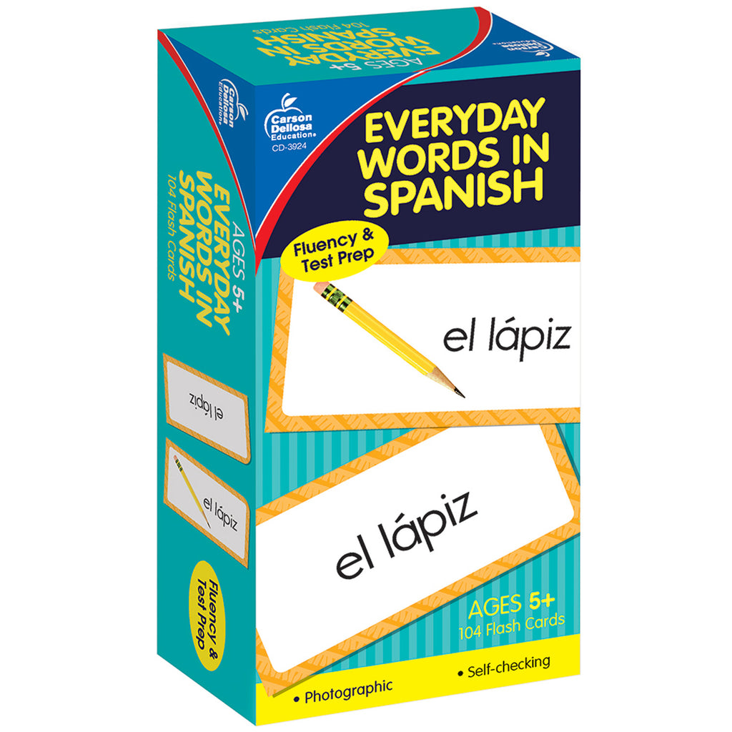 Flash Cards Everyday Words In Spanish Photographic