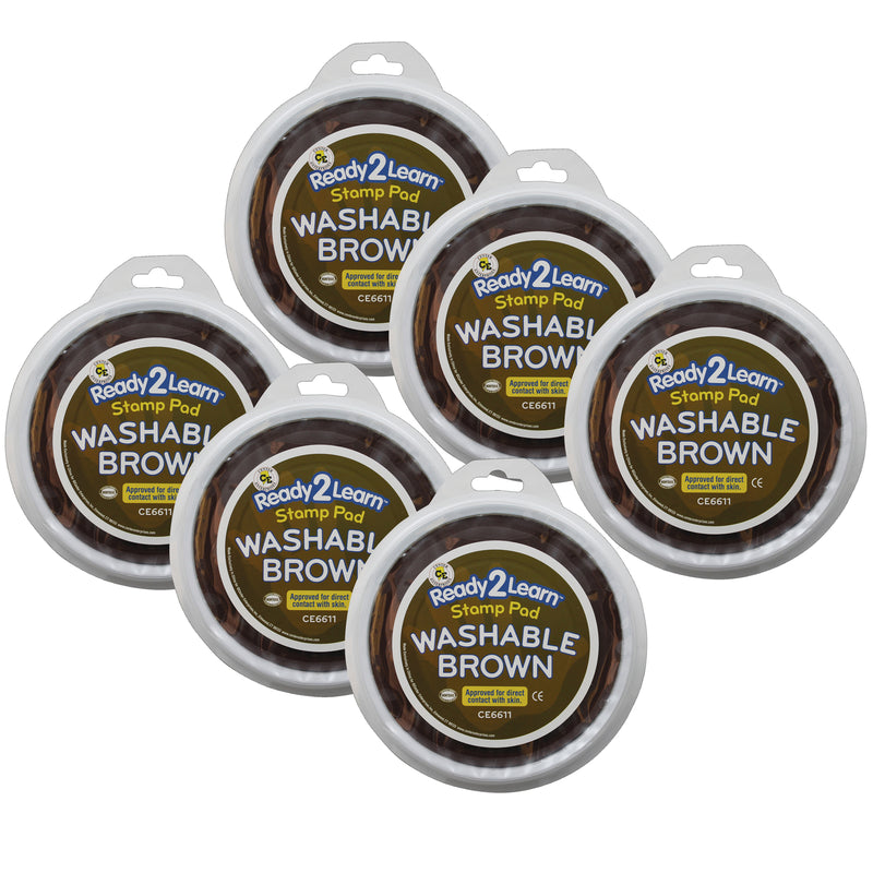 (6 Ea) Jumbo Circular Washable Pads Brown
