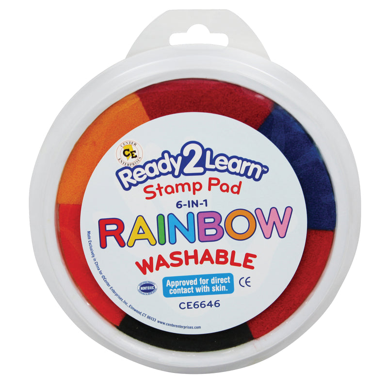 Jumbo Circular Washable 6-in-1 Pads Rainbow Yel Red Org Blk Blu & Pnk