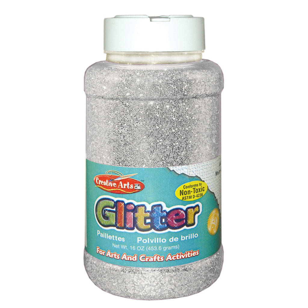 (3 Ea) Glitter 16 Oz Bottle Silver