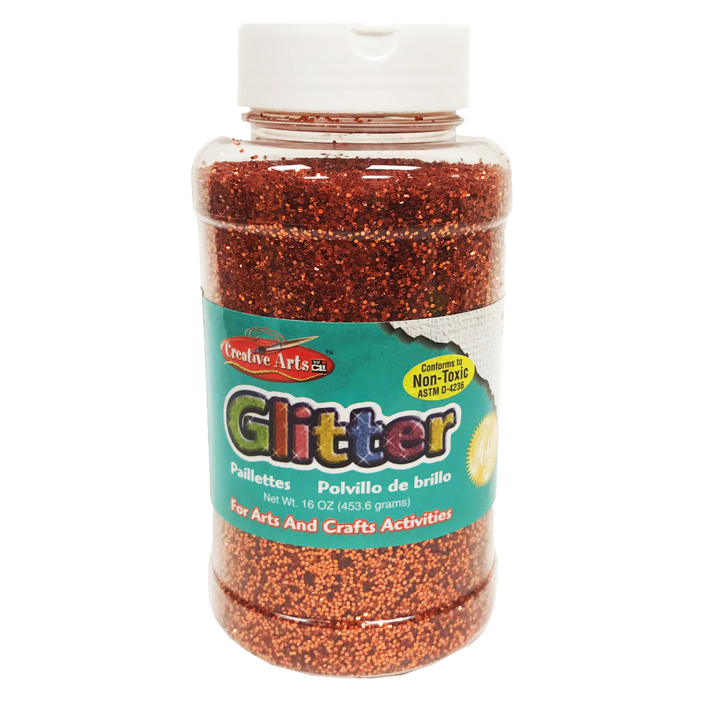 (3 Ea) Glitter 16 Oz Bottle Orange