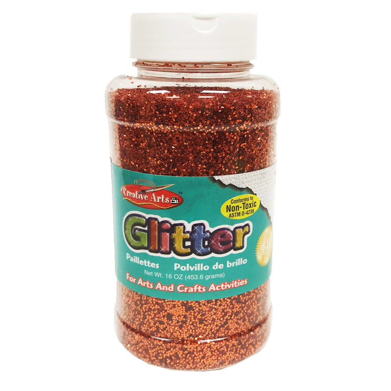 (3 Ea) Glitter 16 Oz Bottle Orange