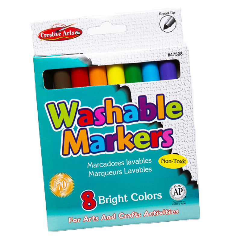 Markers Washable Broad Tip 8-bx Assorted Colors