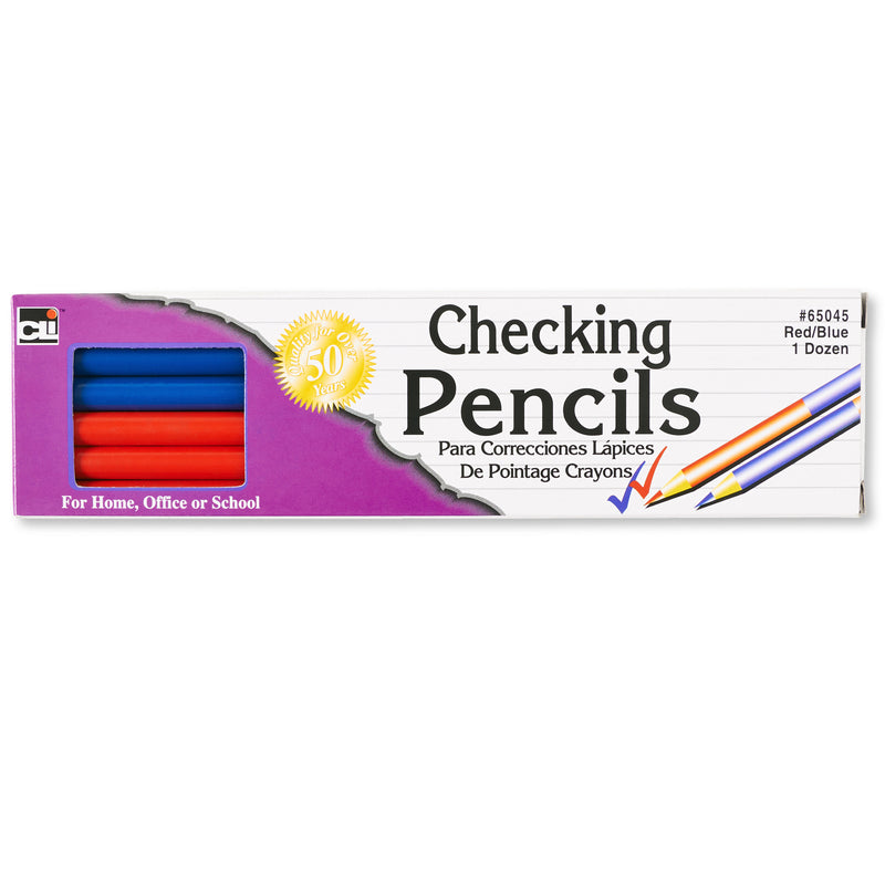 Checking Pencils 12-pk Red & Blue