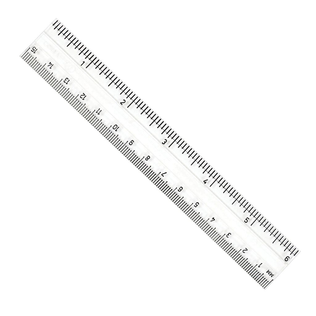 Clear Plastic 6in Ruler Inches - Metric