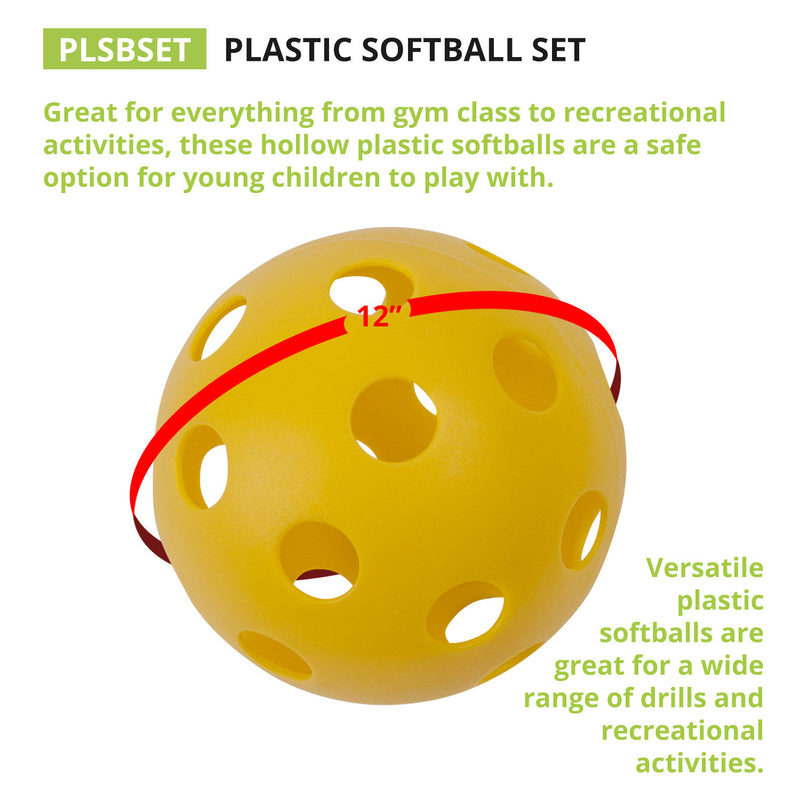 Plastic Balls Softball Size 6 Set