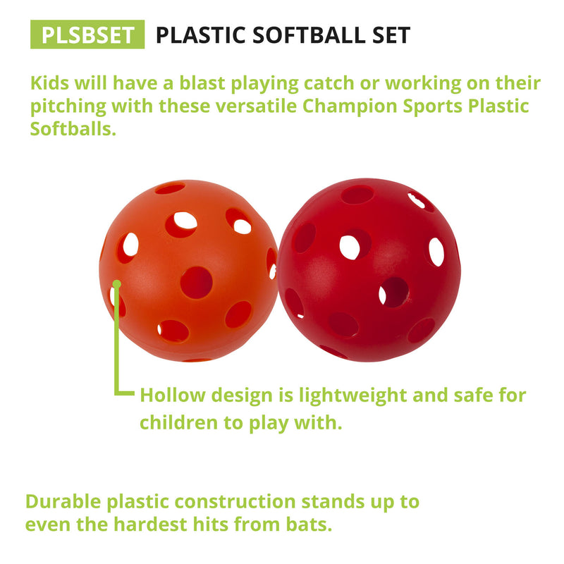Plastic Balls Softball Size 6 Set