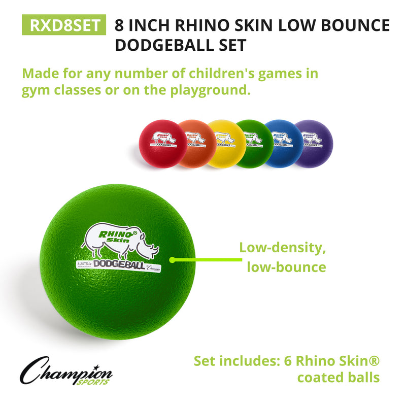 Rhino Skin Dodge Ball 8in Set Of 6