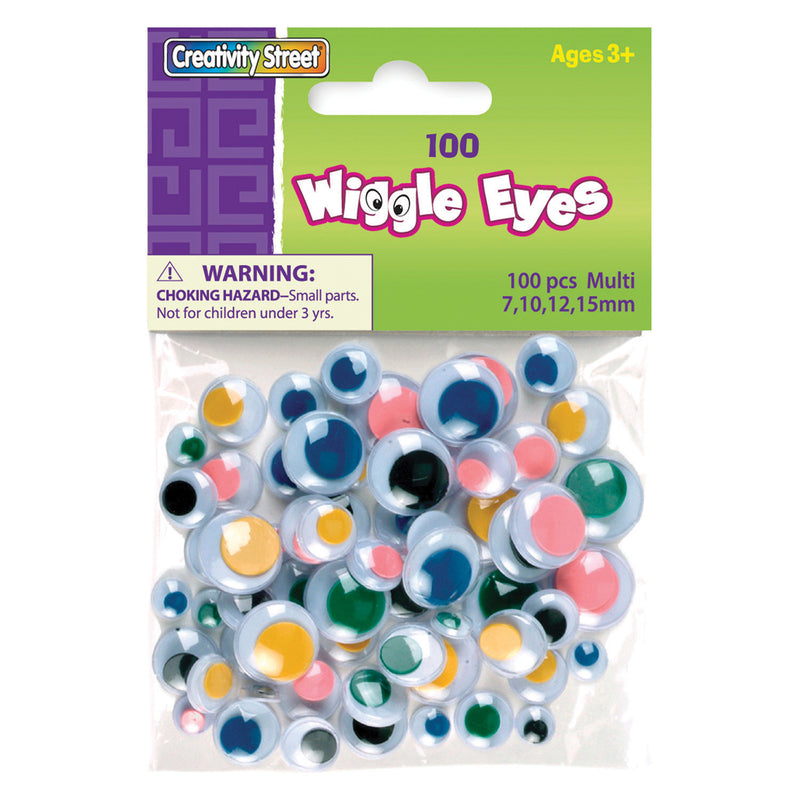 Wiggle Eyes Asst Size Multi 100-pk