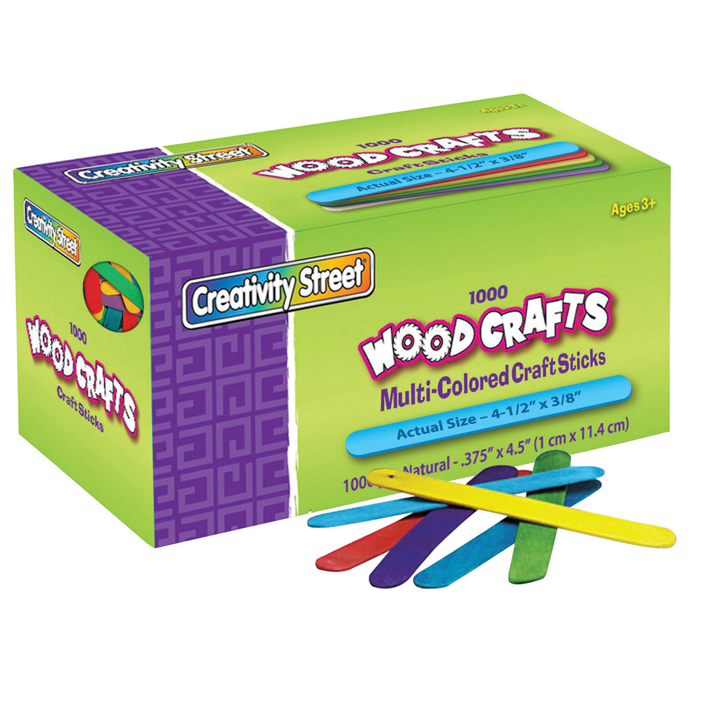 Craft Sticks Bright Hues 1000-pk 4 1-2 X 3-8