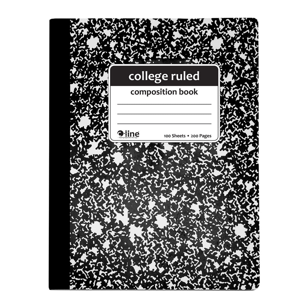 Composition Notebook, 100 Page, College Ruled, Black Marble
