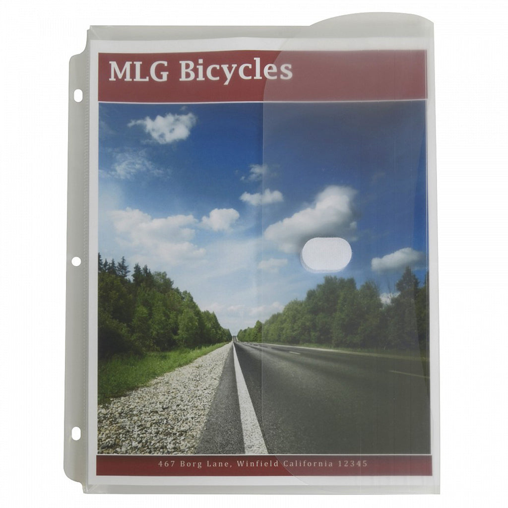 C-line 5pk Binder Pockets W- Hook & Loop Closure Side Loading Clear