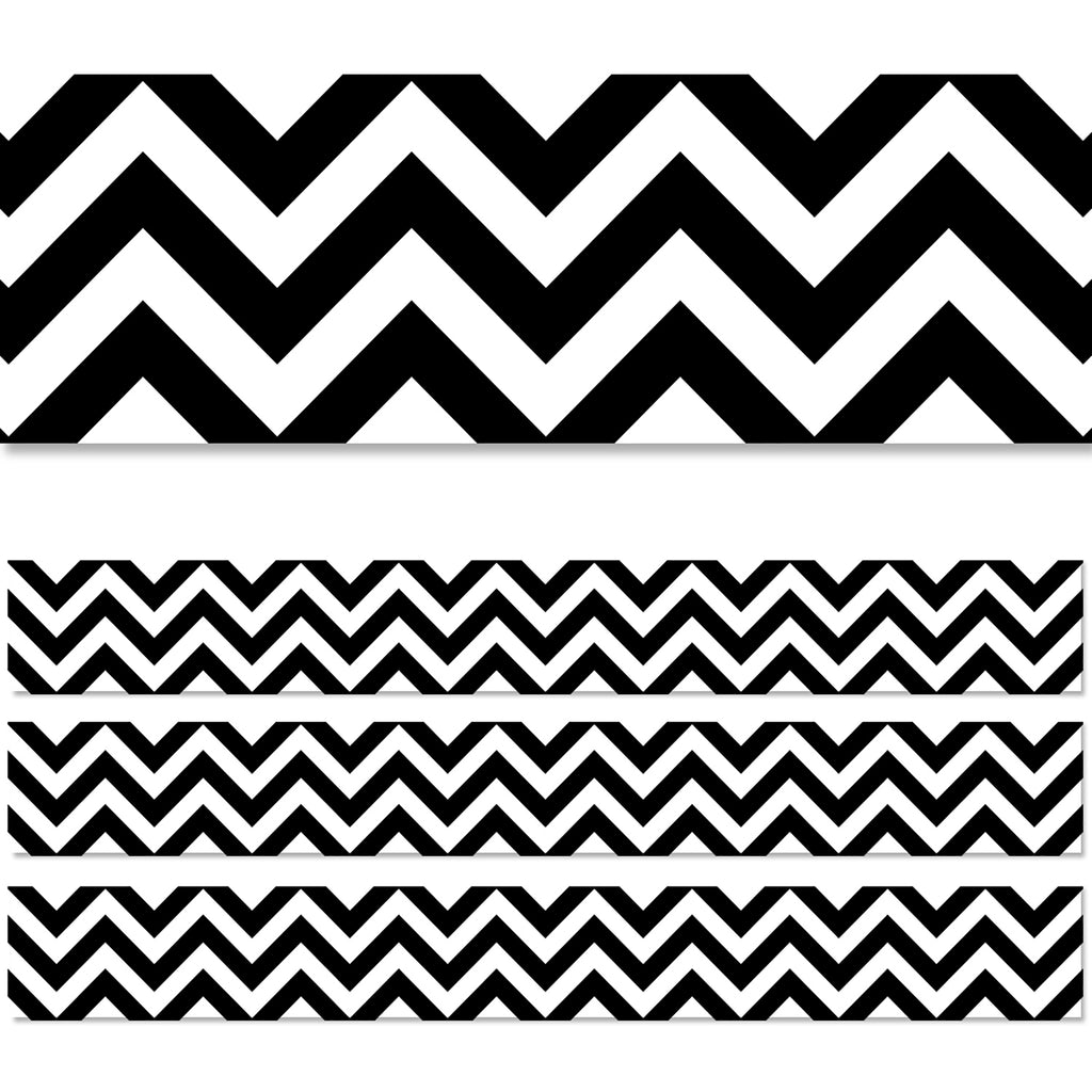 (3 Pk) Black Chevron Border