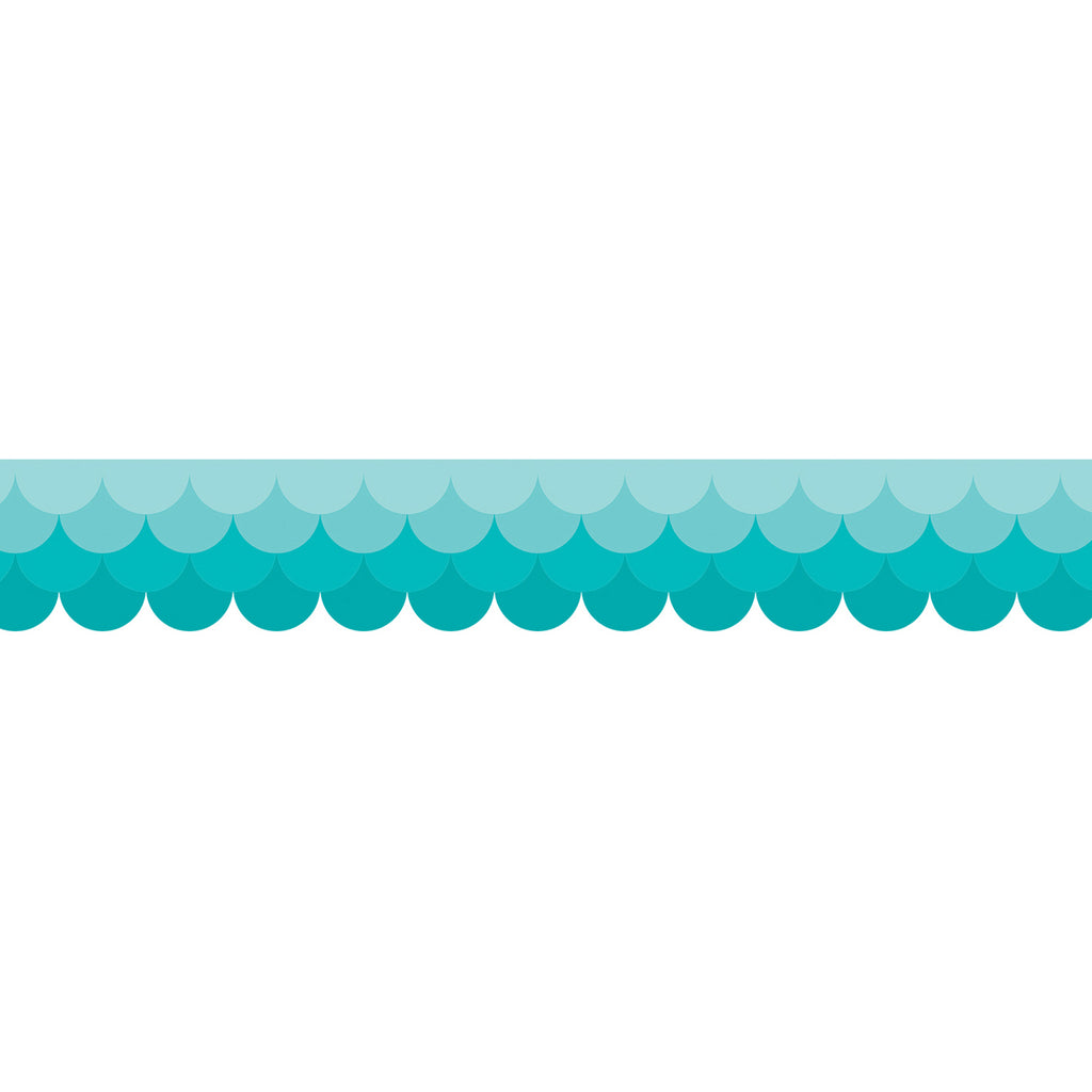 Ombre Turquoise Scallops Border Ez Border