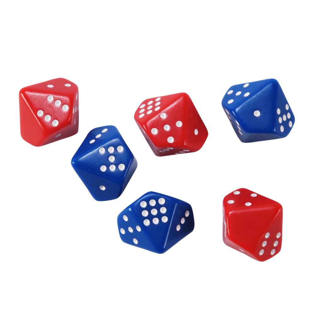 Subitizing Dice 6 Set 3 Red 3 Blue