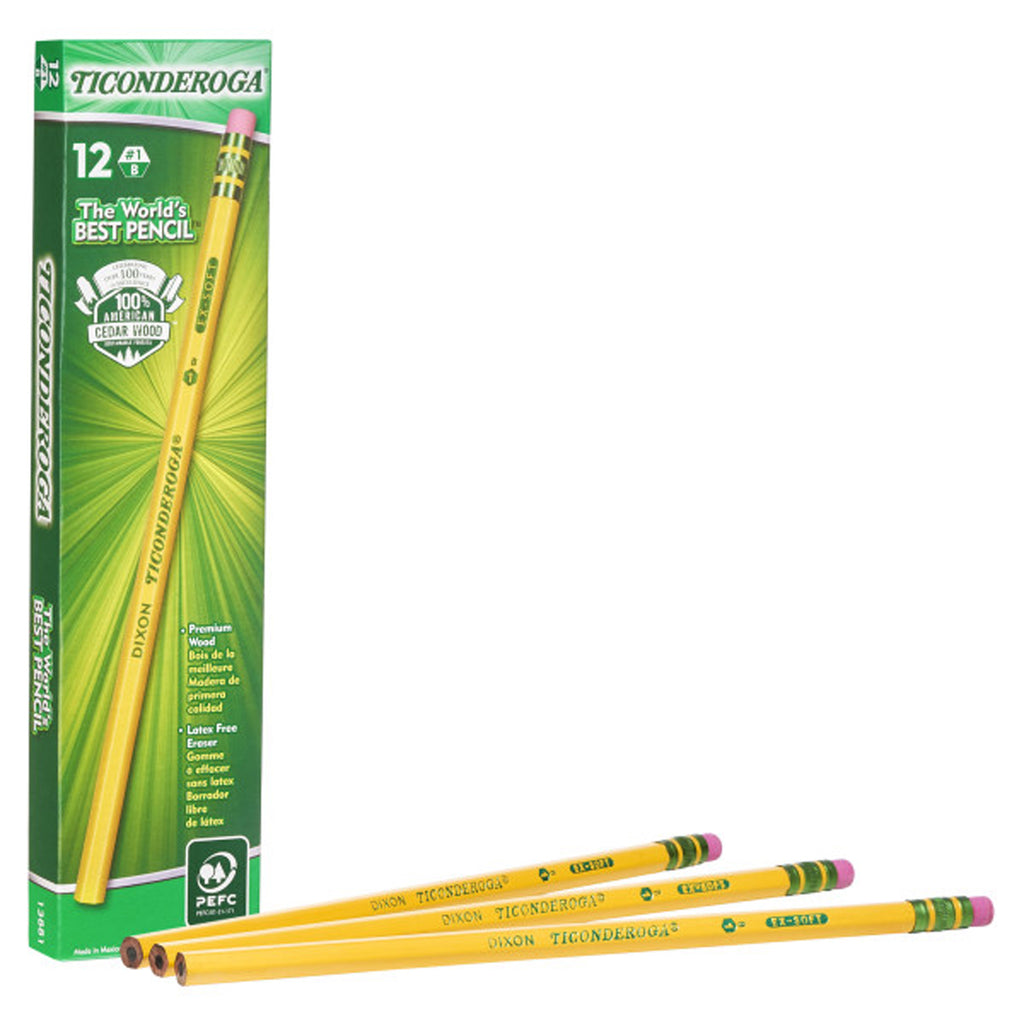 Original Ticon Pencils No 1 12bx Extra Soft Yellow Unsharpened