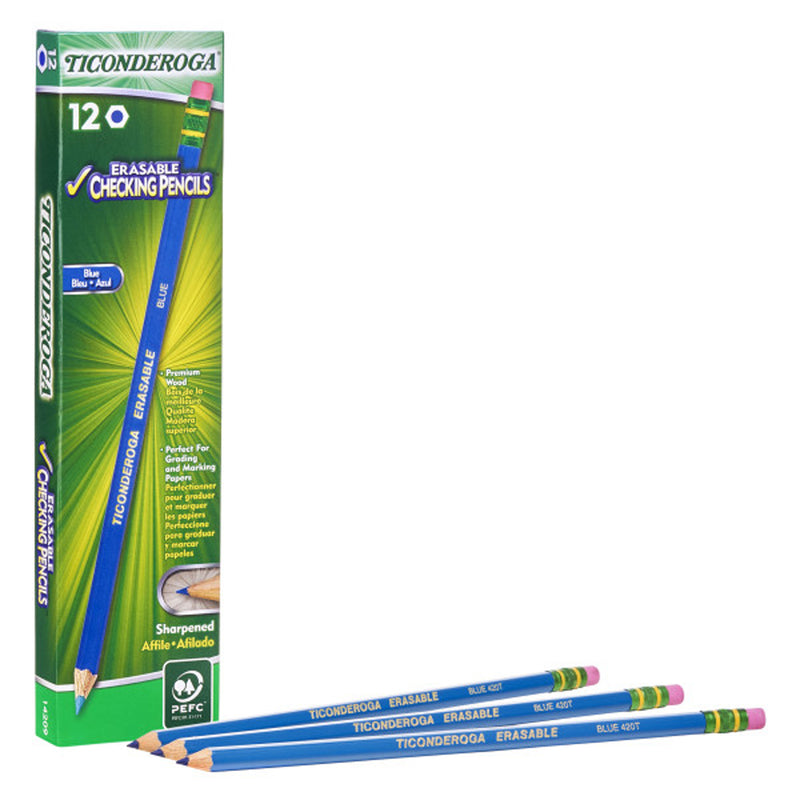 Erasable Colored Pencils Blue Ticonderoga