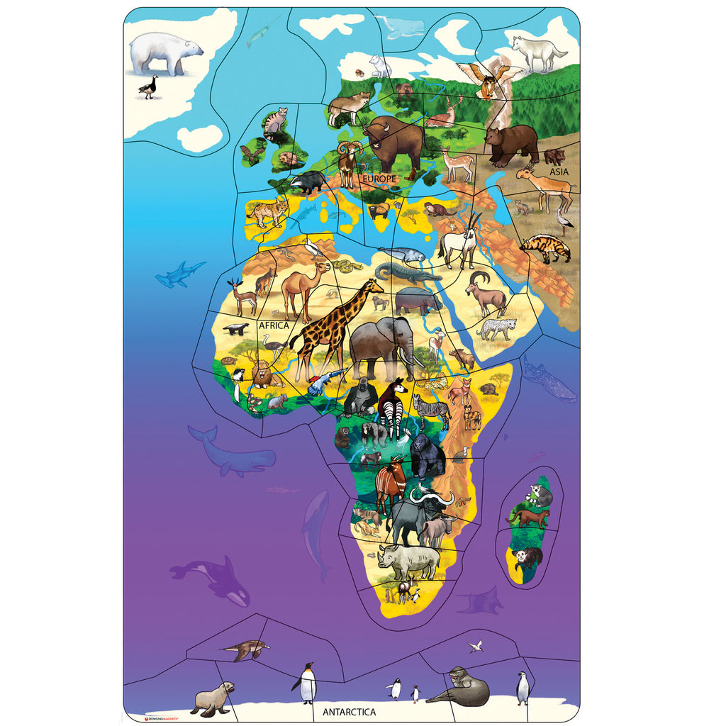 Wildlife Map Puzzle Eurasia Africa