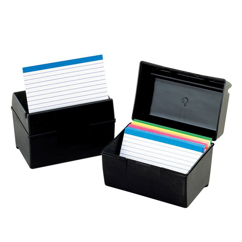(6 Ea) Oxford Plastic Index Card Box 3x5