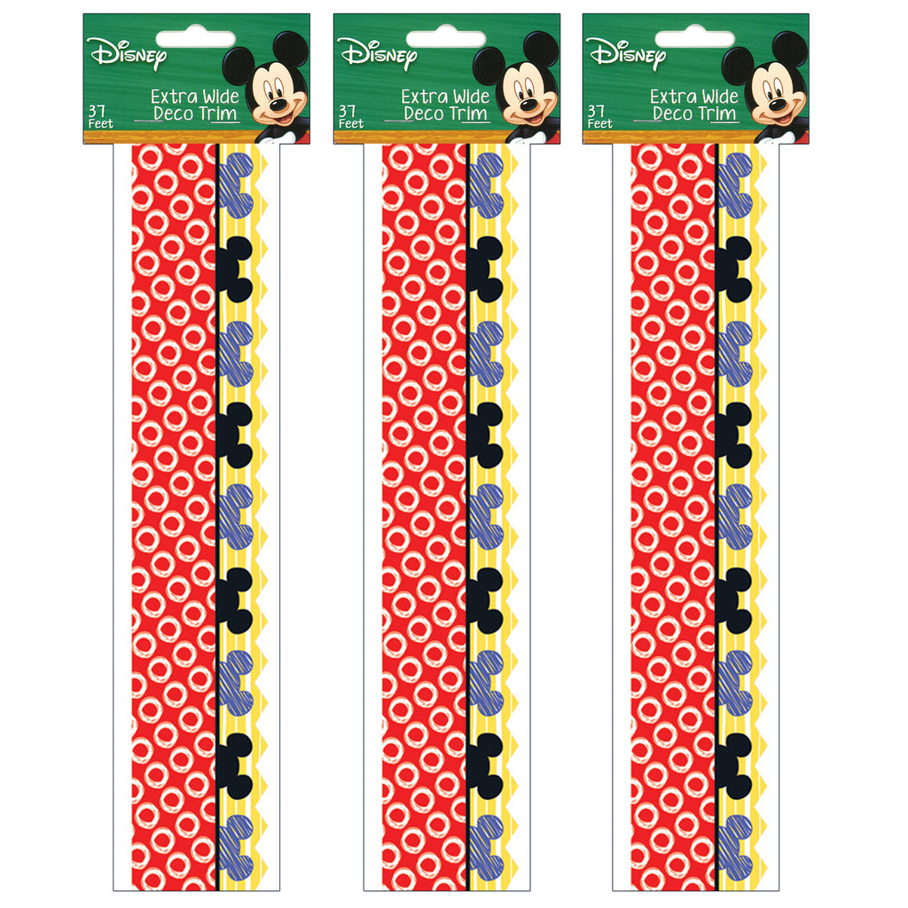 (3 Pk) Mickey Color Pop Peeking Head Extra Wide Die-cut Deco Trim