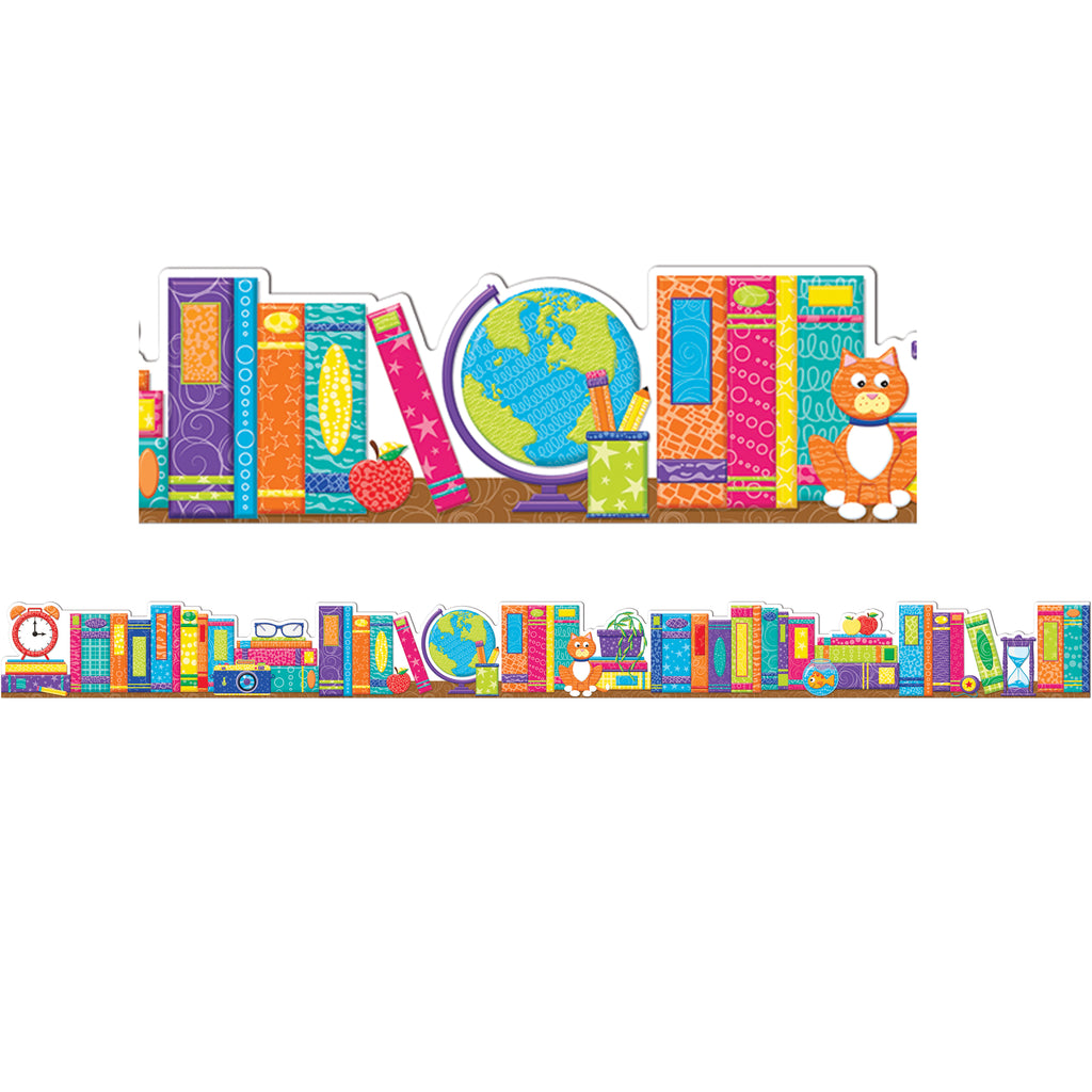 Books Extra Wide Deco Trim Color My World