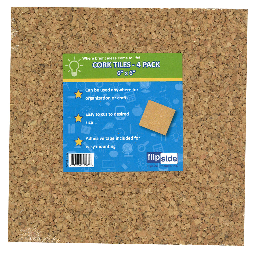 Cork Tiles 6in X 6in Set Of 4