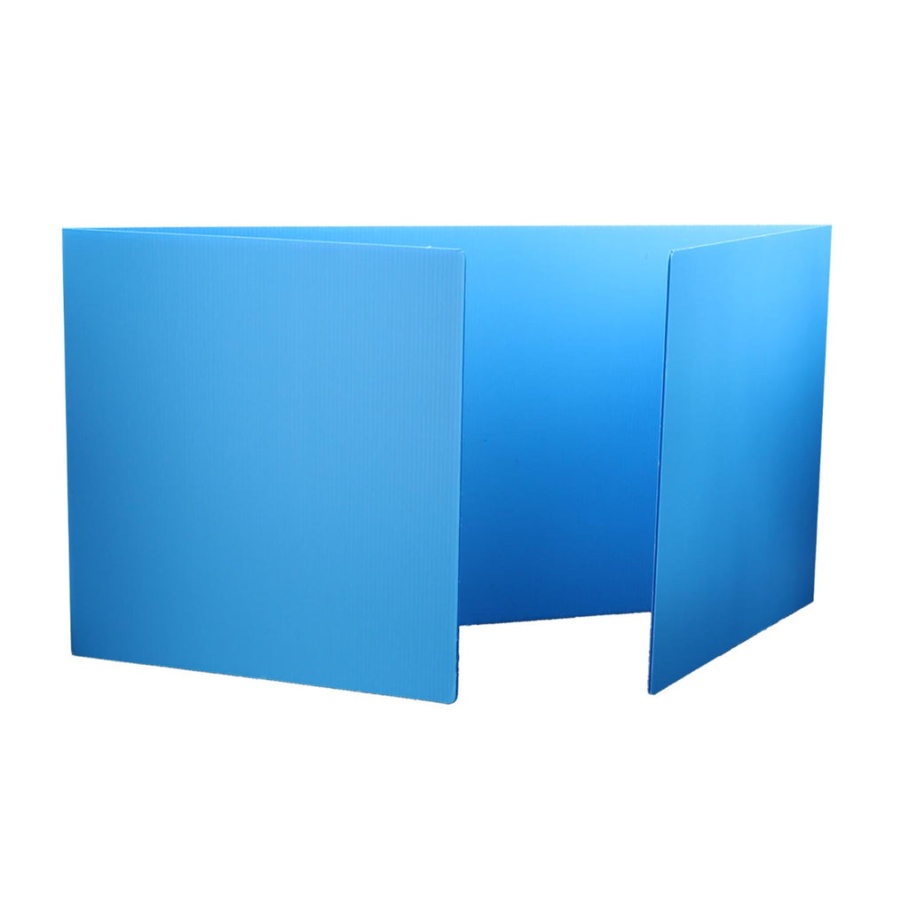 Blue Corrugated Study Carrel 24pk Plastic