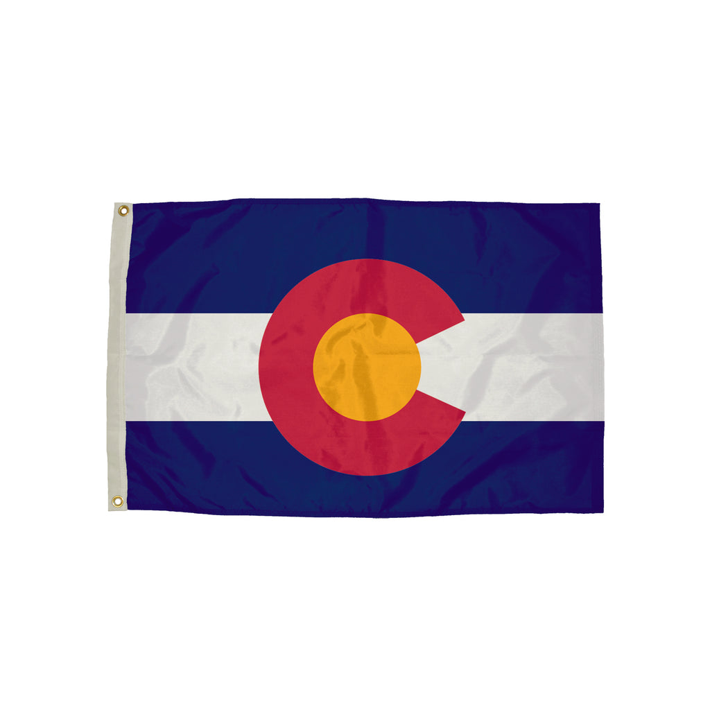 3x5 Nylon Colorado Flag Heading & Grommets