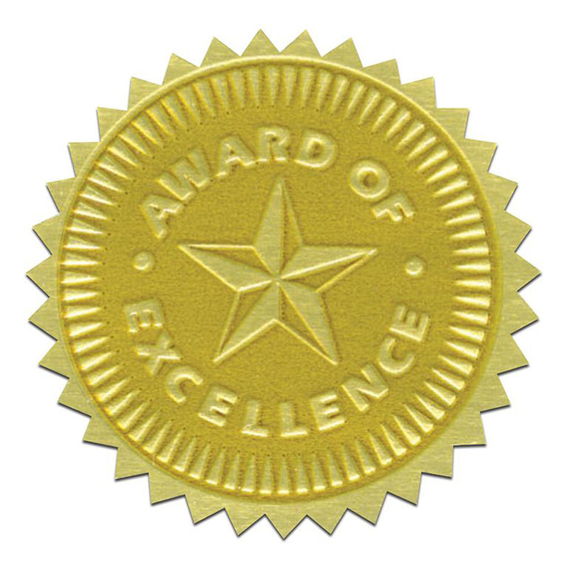 Gold Foil Embossed Seals Award Of Excellence