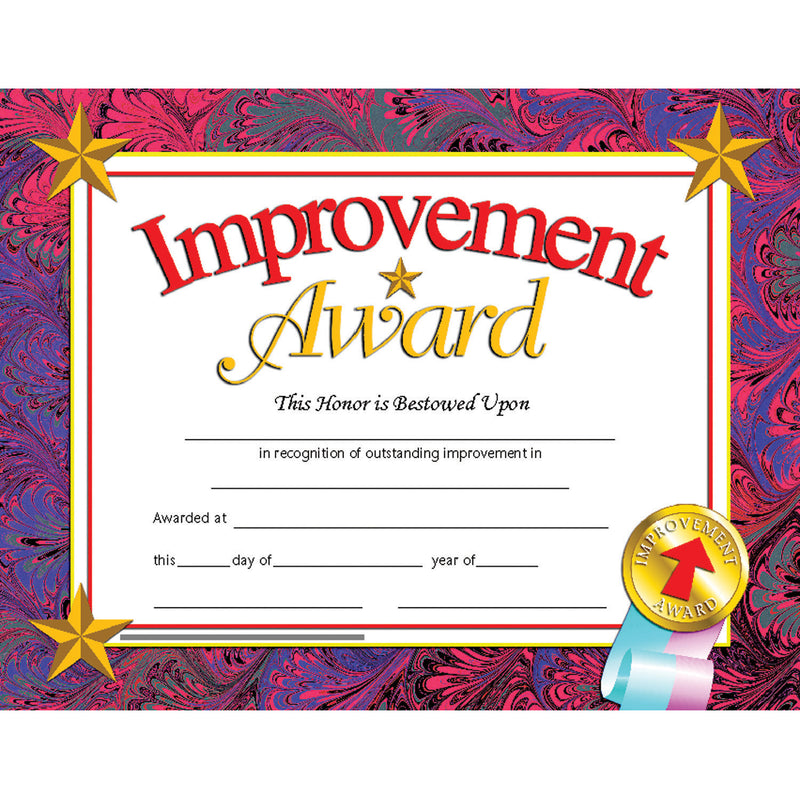 Certificates Improvement 30-pk Award 8.5 X 11 Inkjet Laser