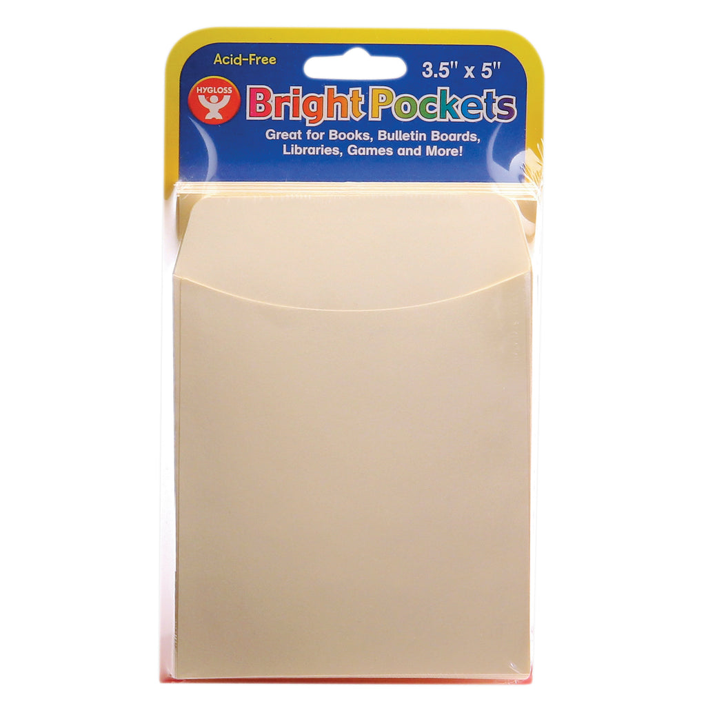 Library Pockets 40ct Manila Non-adhesive