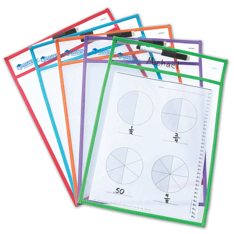 Write & Wipe Pockets W-markers 5-pk